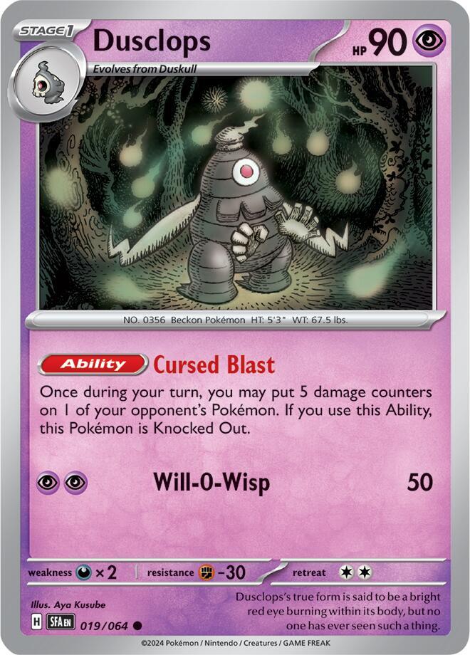 Dusclops 019/064 card from SV: Shrouded Fable