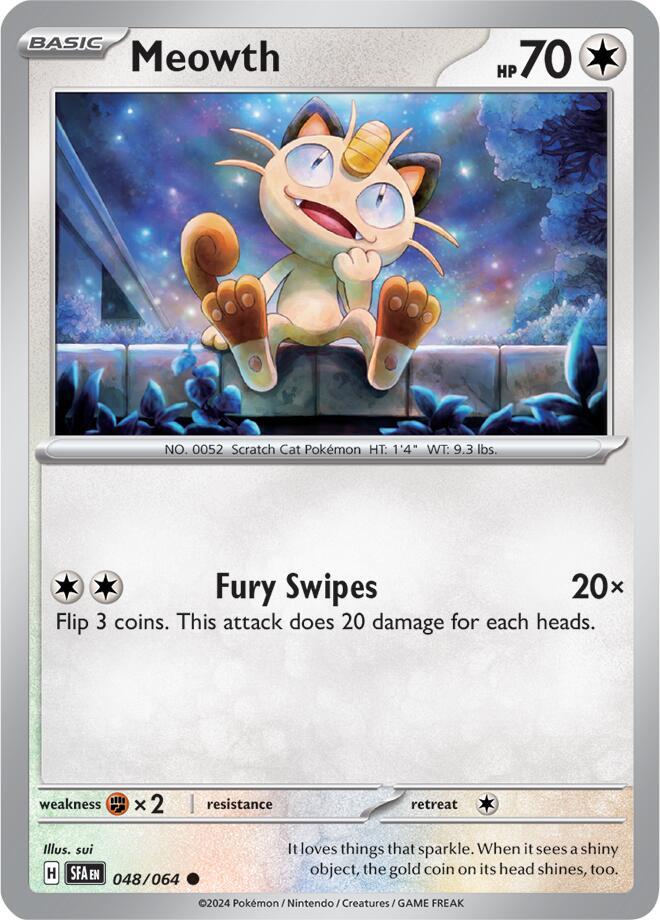Meowth 048/064 card from SV: Shrouded Fable