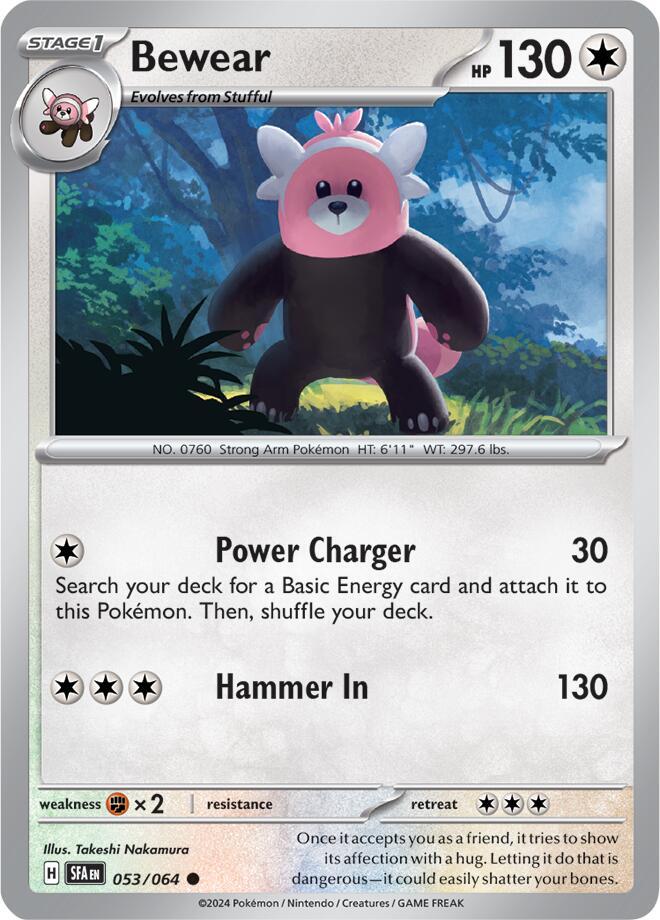 Bewear 053/064 card from SV: Shrouded Fable