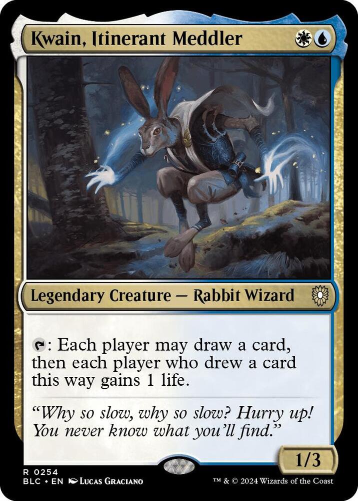 Kwain, Itinerant Meddler 254 card from Commander: Bloomburrow