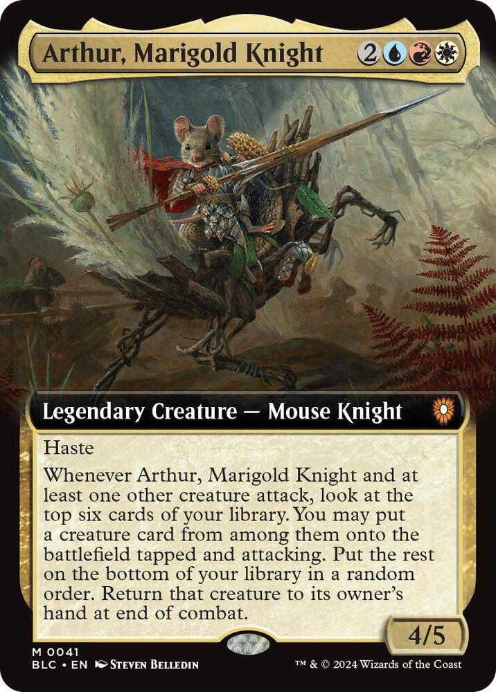 Arthur, Marigold Knight (Extended Art) 41 card from Commander: Bloomburrow