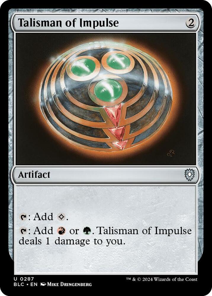 Talisman of Impulse 287 card from Commander: Bloomburrow