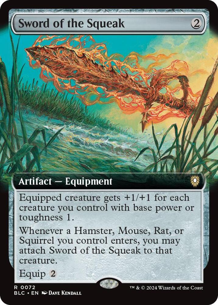 Sword of the Squeak (Extended Art) 72 card from Commander: Bloomburrow