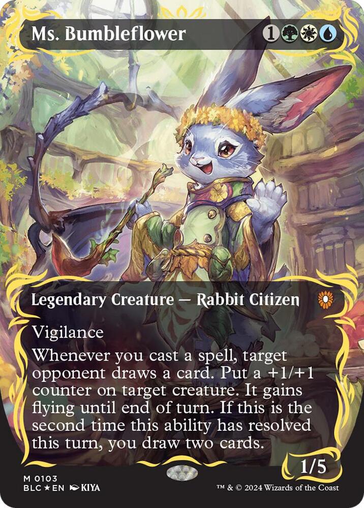 Ms. Bumbleflower (Borderless) (Raised Foil) 103 card from Commander: Bloomburrow