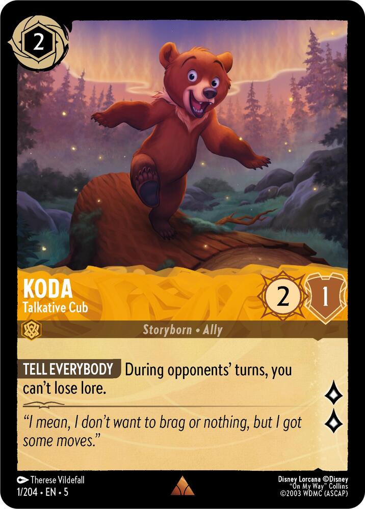 Koda - Talkative Cub 1/204 card from Shimmering Skies