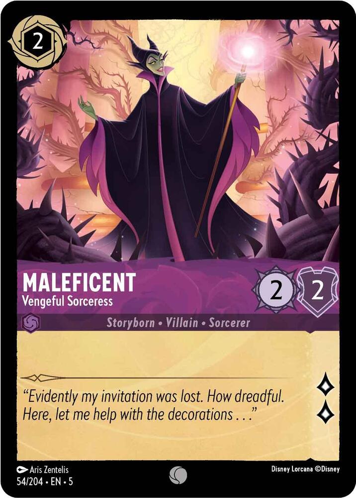 Maleficent - Vengeful Sorceress 54/204 card from Shimmering Skies