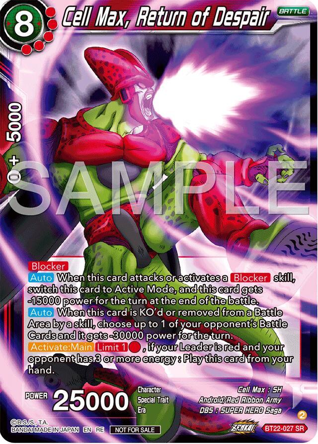 Cell Max, Return of Despair (Deluxe Pack 2024 Vol.2) BT22-027 card from Promotion Cards