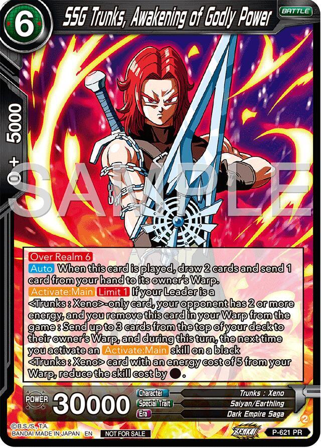 SSG Trunks, Awakening of Godly Power (Deluxe Pack 2024 Vol.2) P-621 card from Promotion Cards