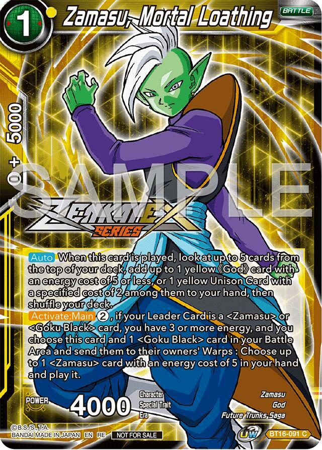 Zamasu, Mortal Loathing (Event Pack 15) BT16-091 card from Promotion Cards