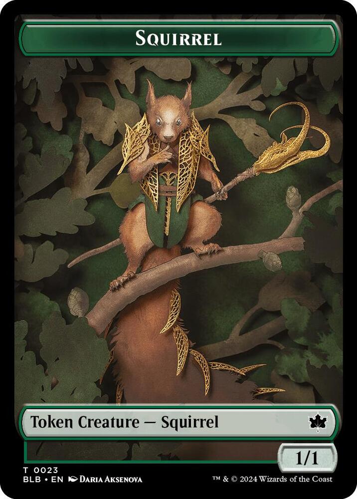 Squirrel // Food Double-Sided Token 23 // 27 card from Bloomburrow