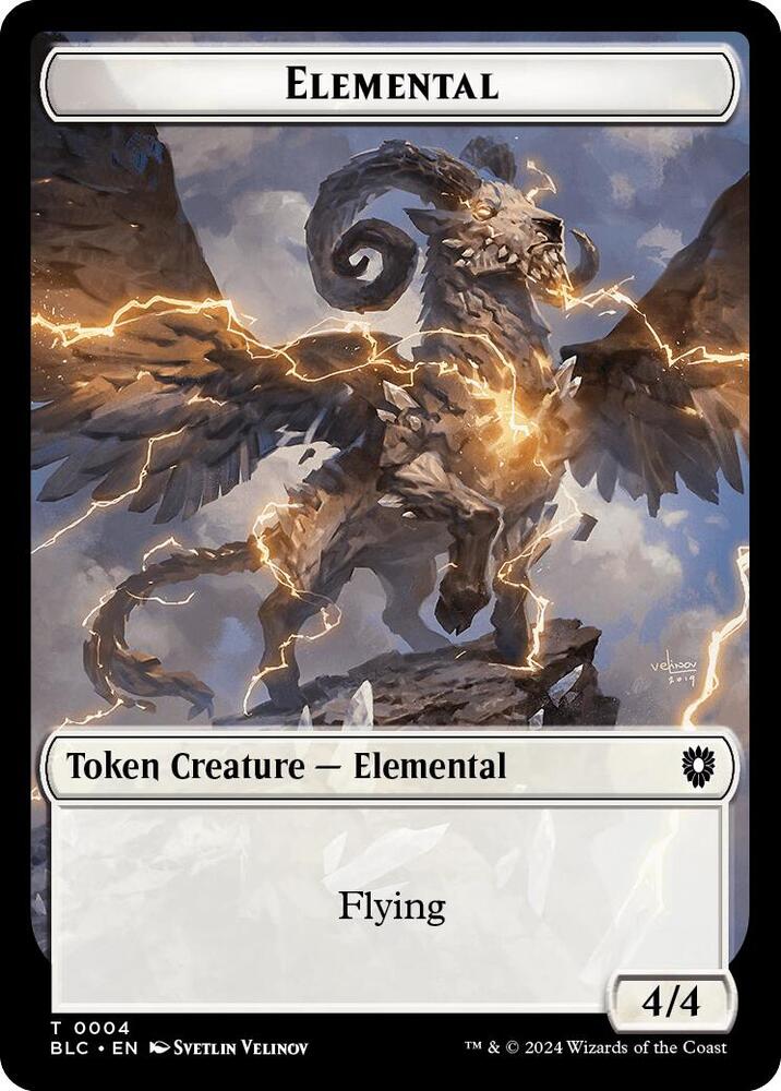Elemental // Shark Double-Sided Token 4 // 16 card from Commander: Bloomburrow