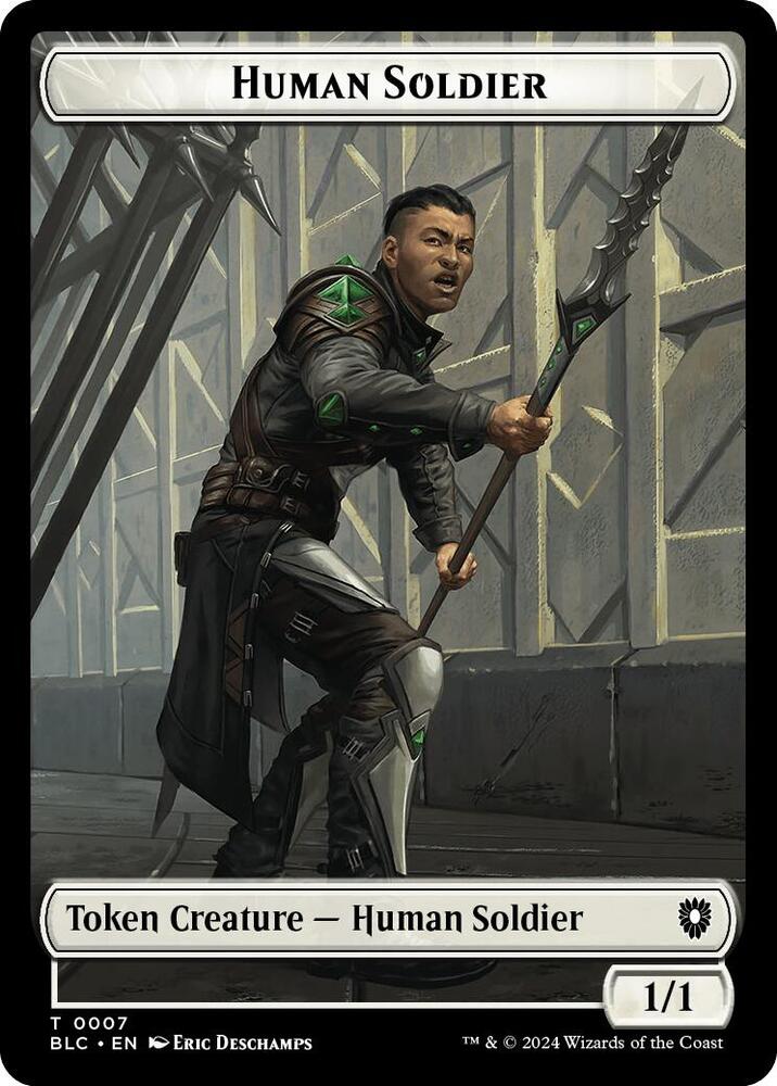 Human Soldier // Wolf Double-Sided Token 7 // 35 card from Commander: Bloomburrow
