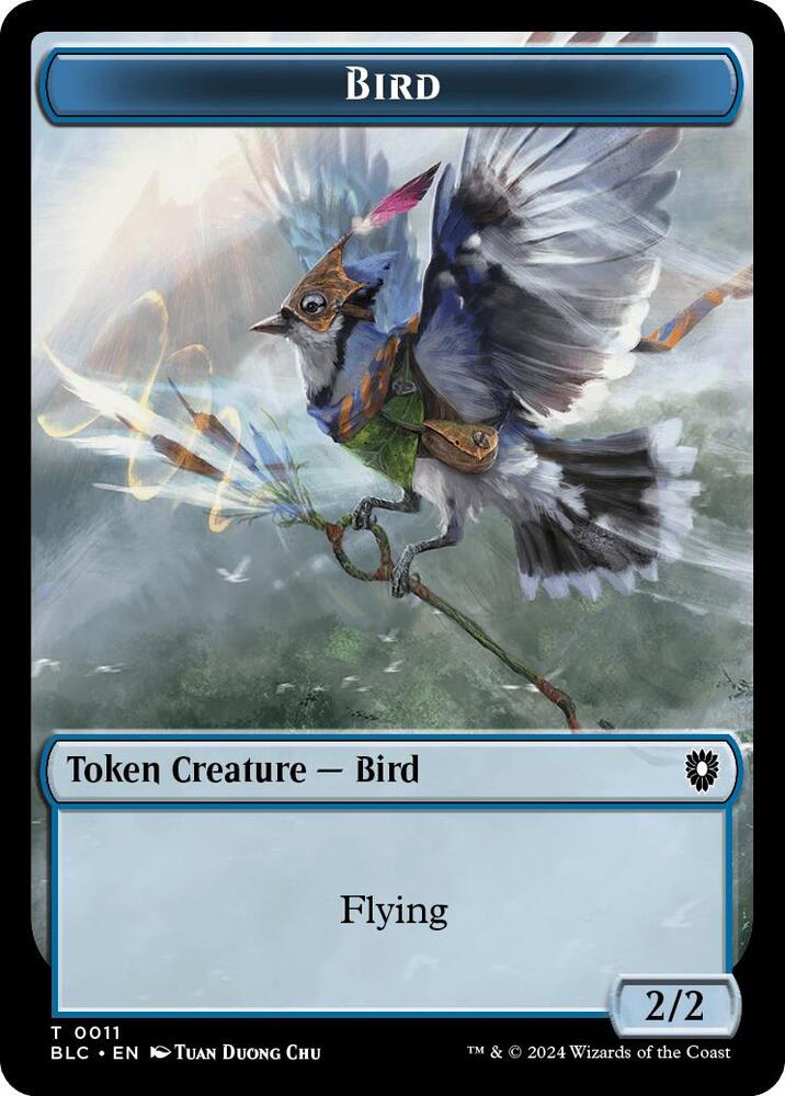 Bird (0011) // Shark Double-Sided Token 11 // 16 card from Commander: Bloomburrow