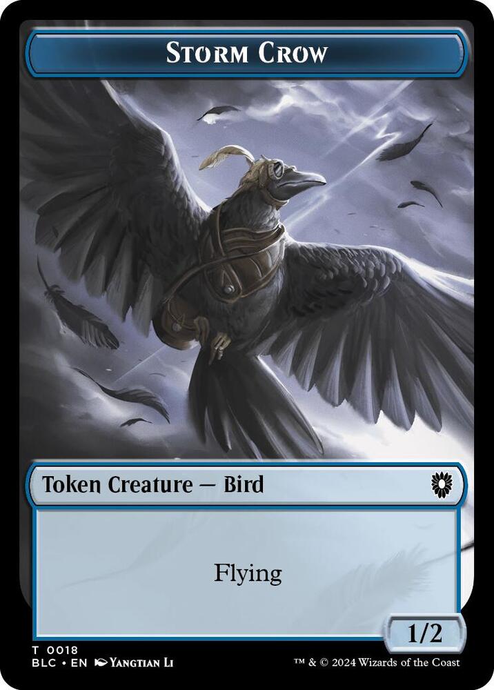 Storm Crow // Bird Double-Sided Token 18 // 3 card from Commander: Bloomburrow