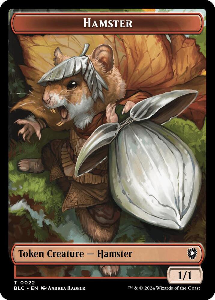 Hamster // Beast Double-Sided Token 22 // 24 card from Commander: Bloomburrow