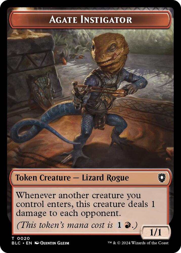 Agate Instigator // Rabbit Double-Sided Token 20 // 3 card from Commander: Bloomburrow