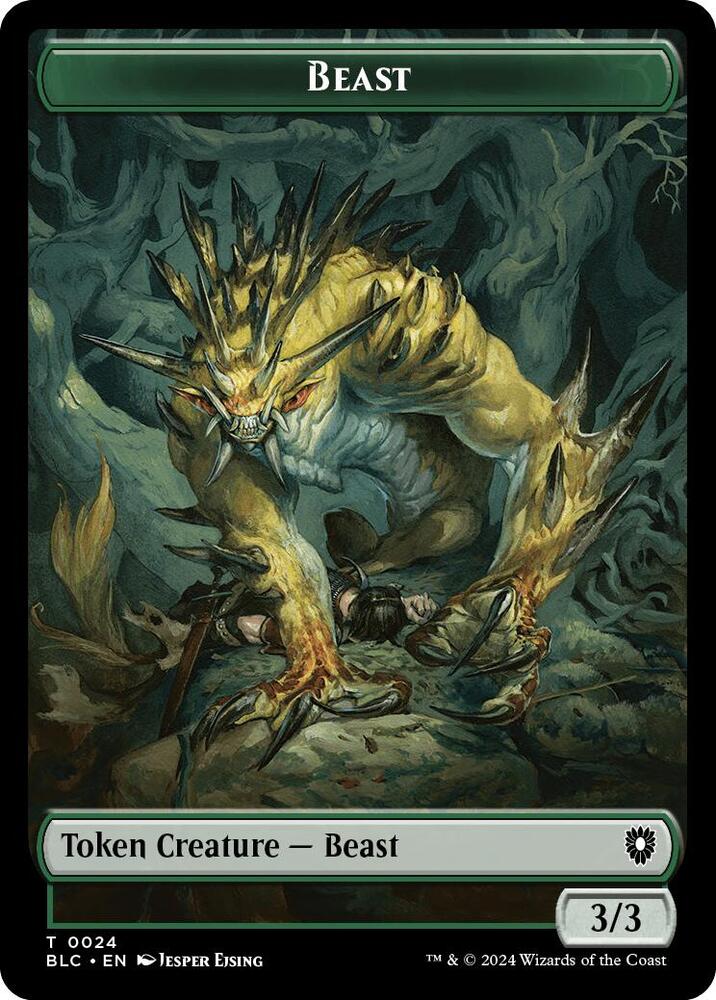 Beast (0024) // Treasure Double-Sided Token 24 // 29 card from Commander: Bloomburrow