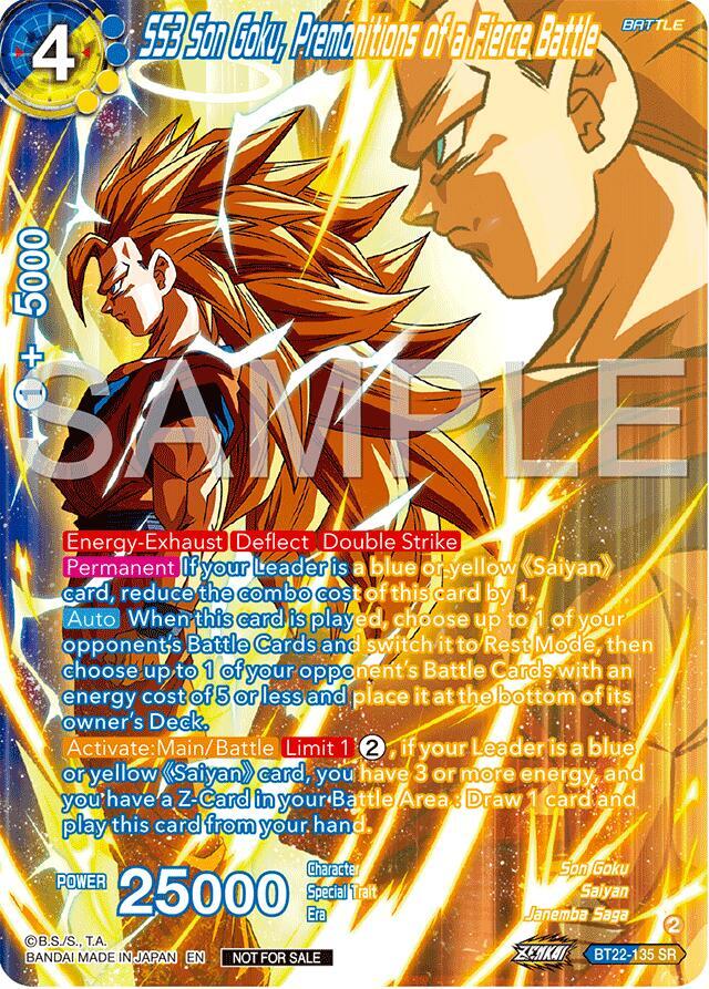 SS3 Son Goku, Premonitions of a Fierce Battle (Premium Alt-Art Card Set 2024 Vol.2) BT22-135 card from Promotion Cards