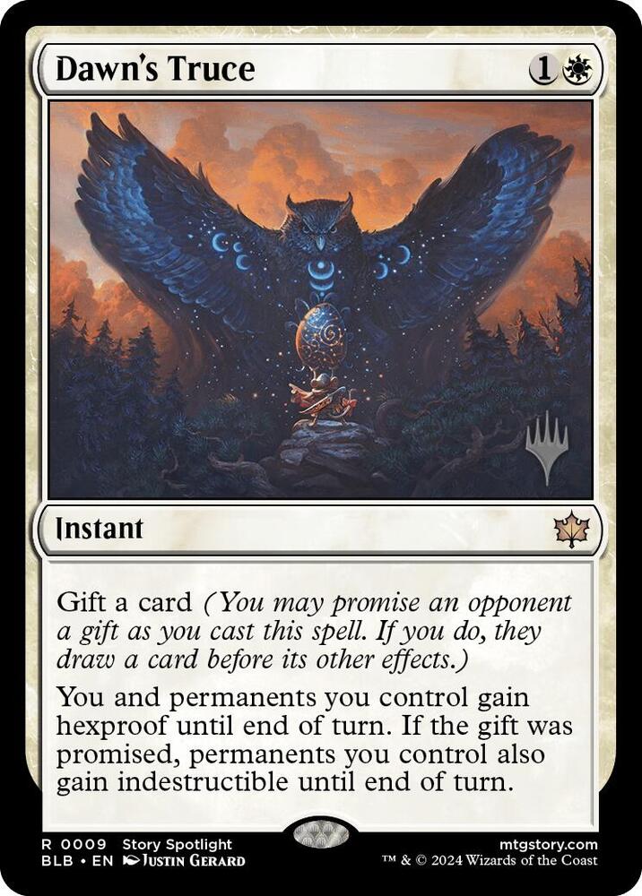 Dawn's Truce 9 card from Promo Pack: Bloomburrow