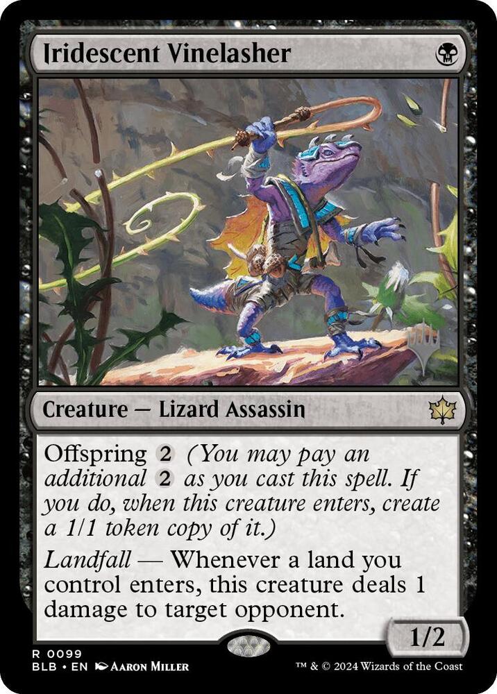 Iridescent Vinelasher 99 card from Promo Pack: Bloomburrow