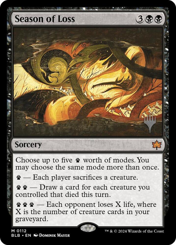 Season of Loss 112 card from Promo Pack: Bloomburrow