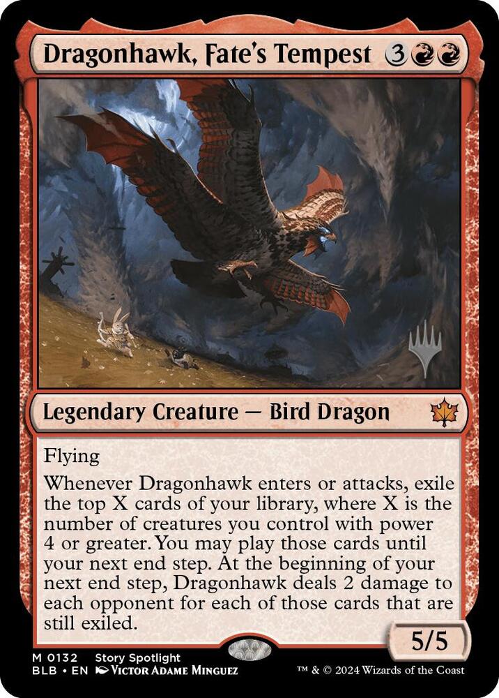 Dragonhawk, Fate's Tempest 132 card from Promo Pack: Bloomburrow