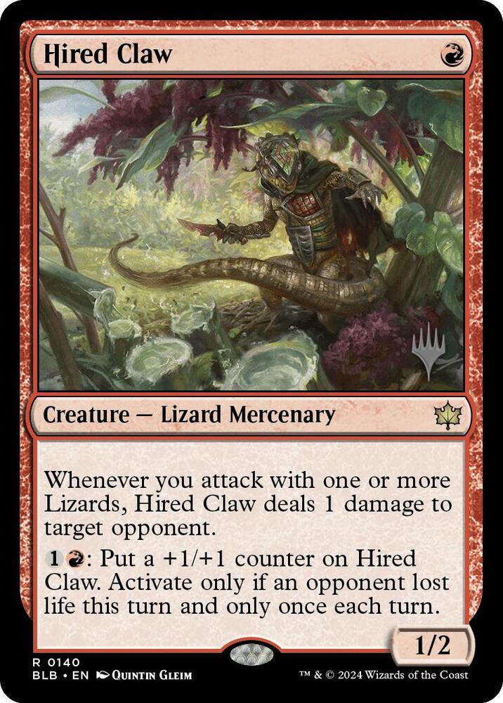 Hired Claw 140 card from Promo Pack: Bloomburrow