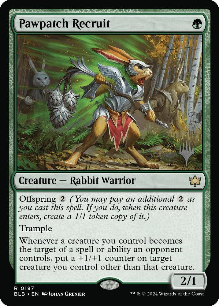 Pawpatch Recruit 187 card from Promo Pack: Bloomburrow