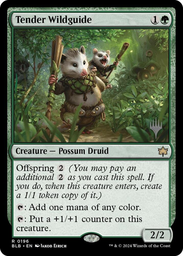 Tender Wildguide 196 card from Promo Pack: Bloomburrow