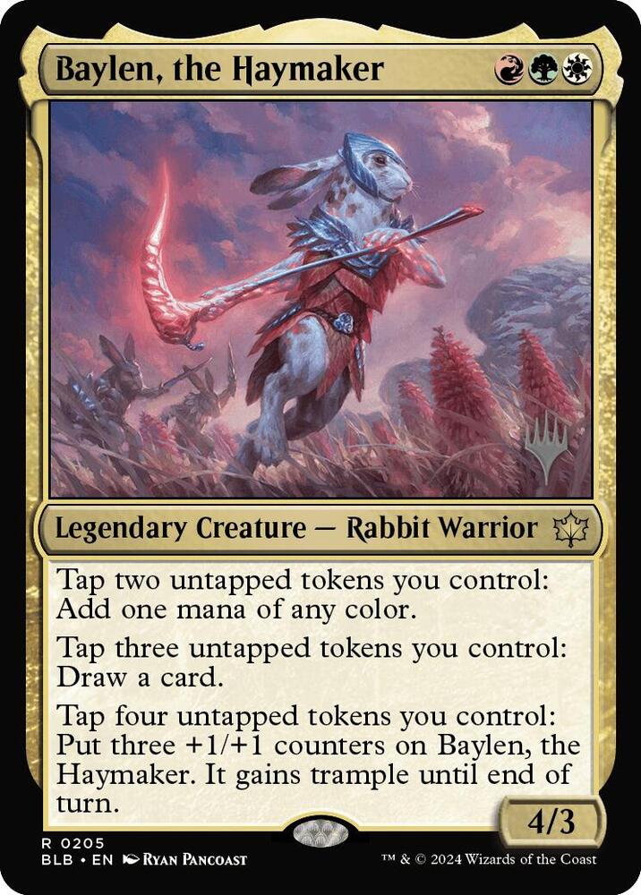 Baylen, the Haymaker 205 card from Promo Pack: Bloomburrow