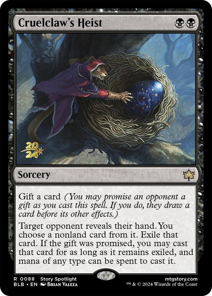 Cruelclaw's Heist 88 card from Prerelease Cards