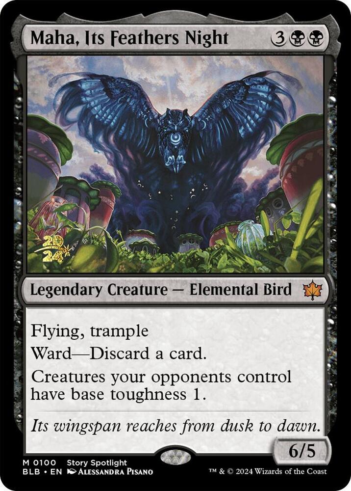 Maha, Its Feathers Night 100 card from Prerelease Cards