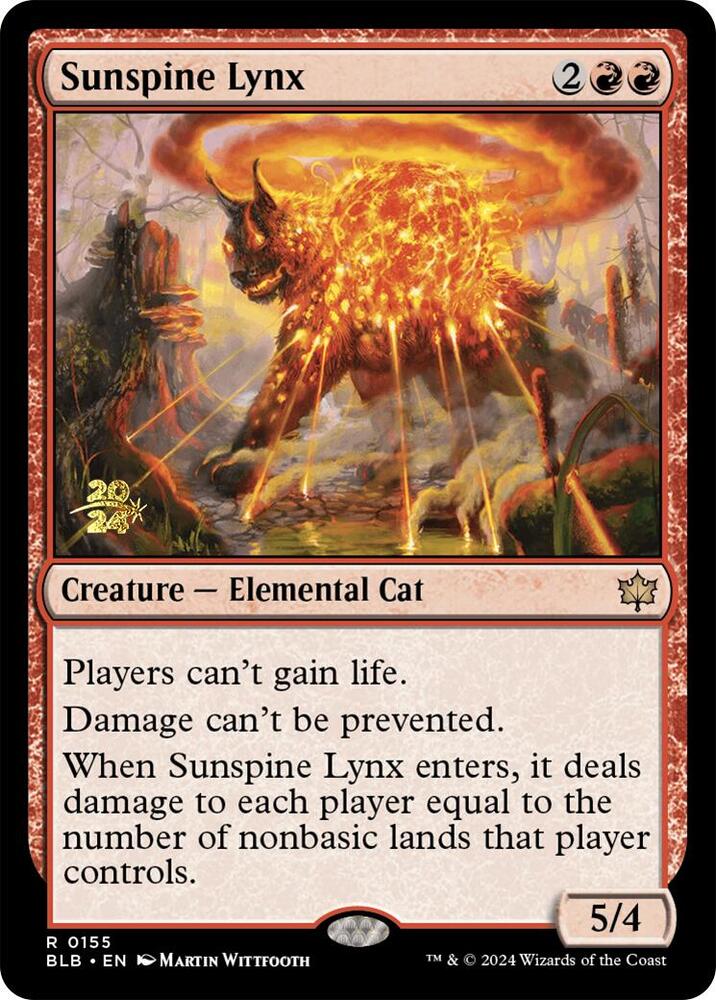Sunspine Lynx 155 card from Prerelease Cards