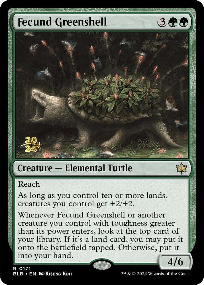 Fecund Greenshell 171 card from Prerelease Cards