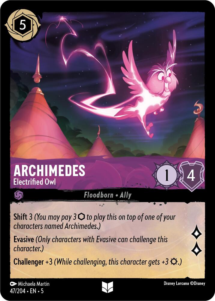 Archimedes - Electrified Owl 47/204 card from Shimmering Skies