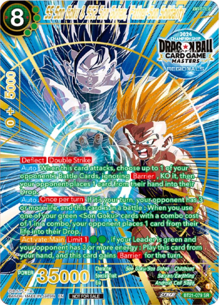 SS Son Goku & SS2 Son Gohan, Father-Son Solidarity (Championship 2024 Top 16 Alternate Art Vol.2) BT21-079 card from Tournament Promotion Cards