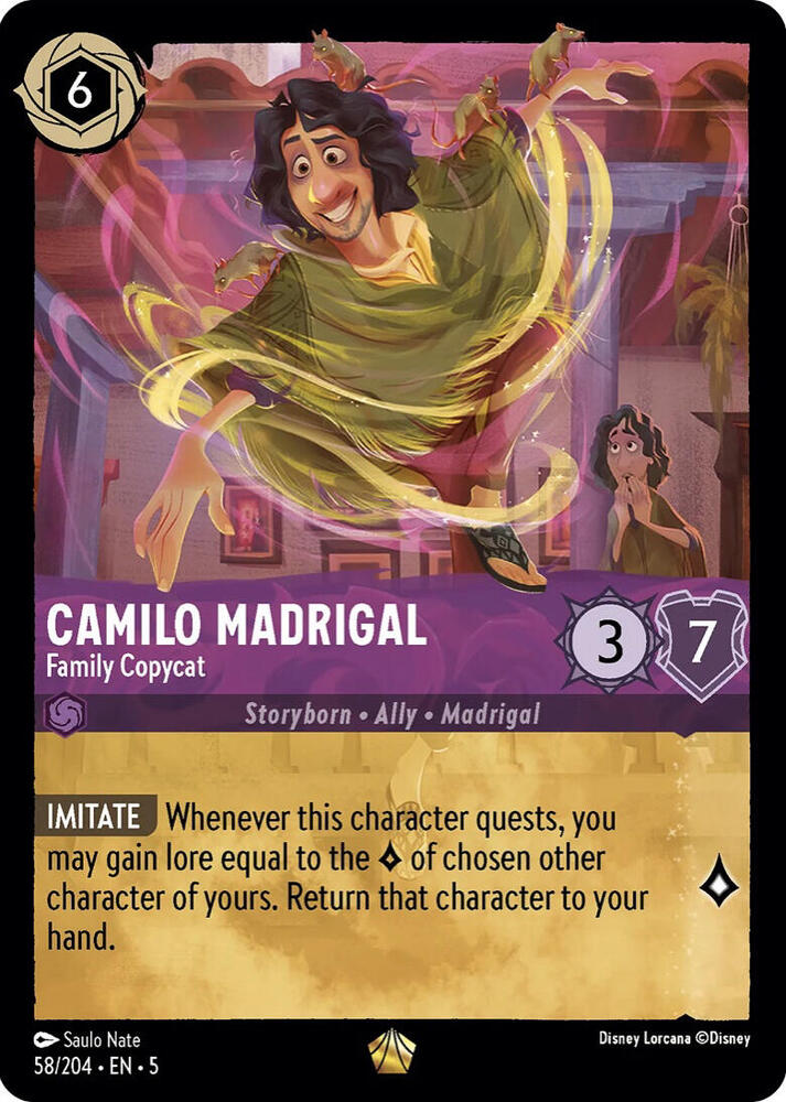 Camilo Madrigal - Family Copycat 58/204 card from Shimmering Skies