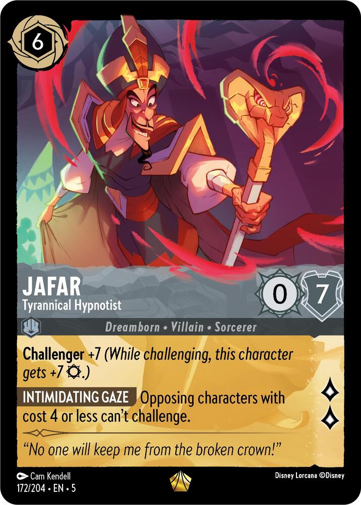 Jafar - Tyrannical Hypnotist 172/204 card from Shimmering Skies