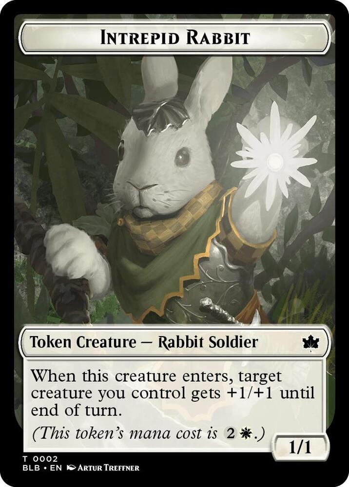 Intrepid Rabbit Token 2 card from Bloomburrow