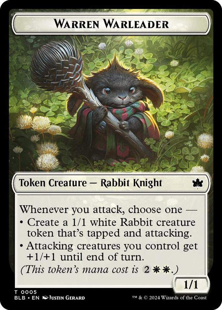 Warren Warleader Token 5 card from Bloomburrow