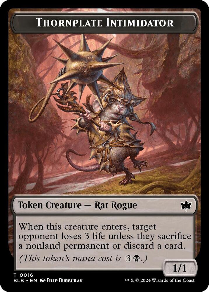 Thornplate Intimidator Token 16 card from Bloomburrow