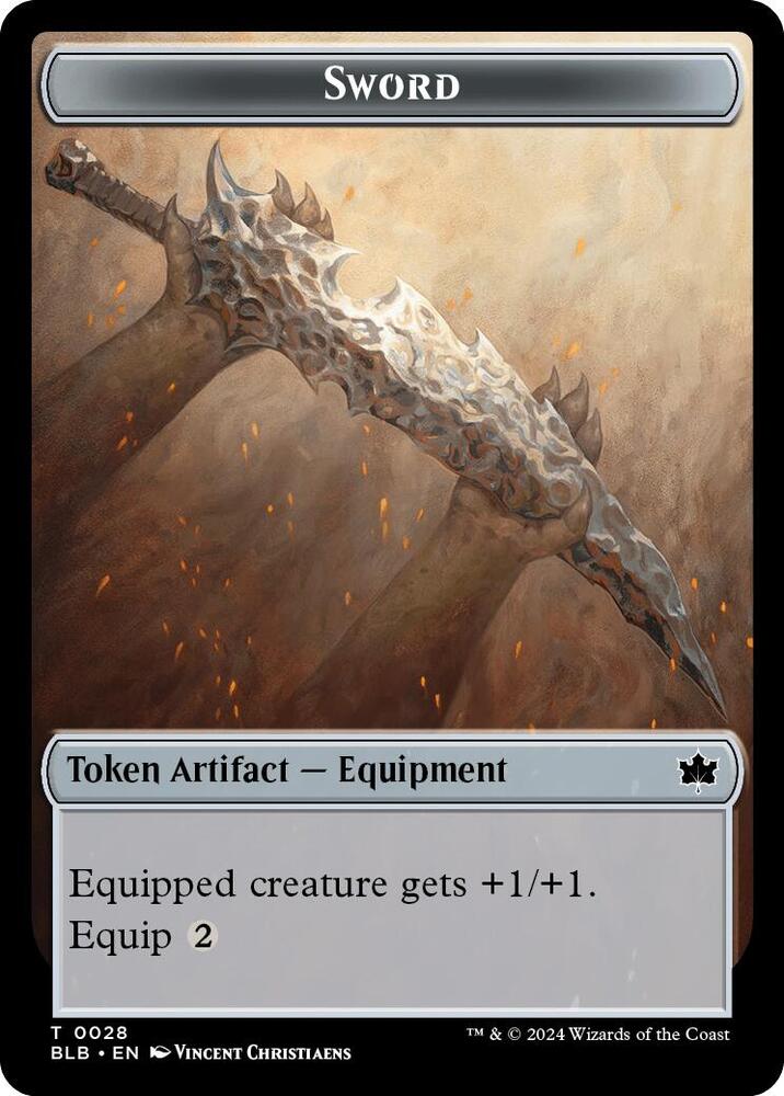 Sword Token 28 card from Bloomburrow