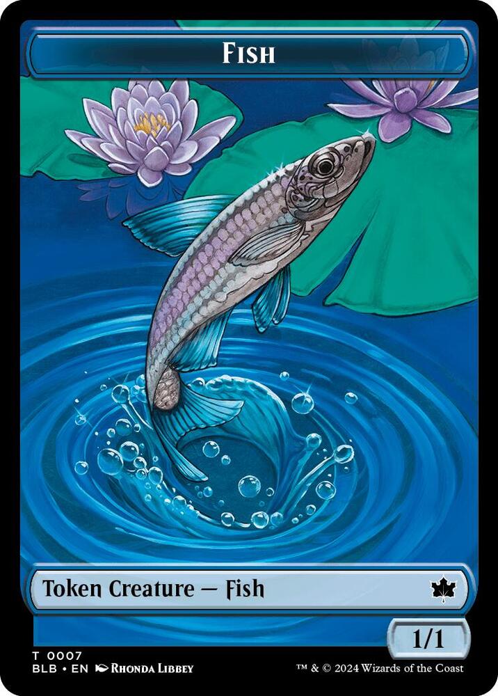 Fish // Warren Warleader Double-Sided Token 7 // 5 card from Bloomburrow