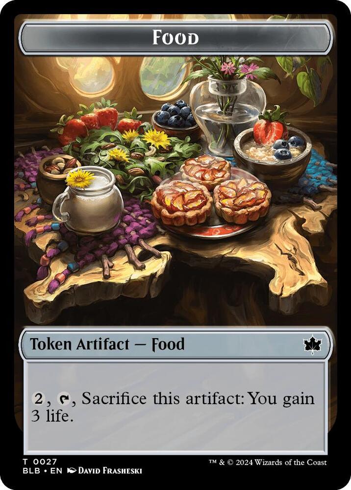 Food // Coruscation Mage Double-Sided Token 27 // 17 card from Bloomburrow