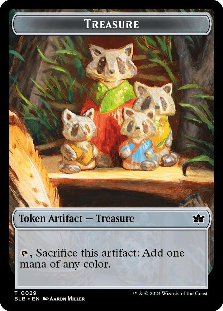 Treasure // Steampath Charger Double-Sided Token 29 // 19 card from Bloomburrow