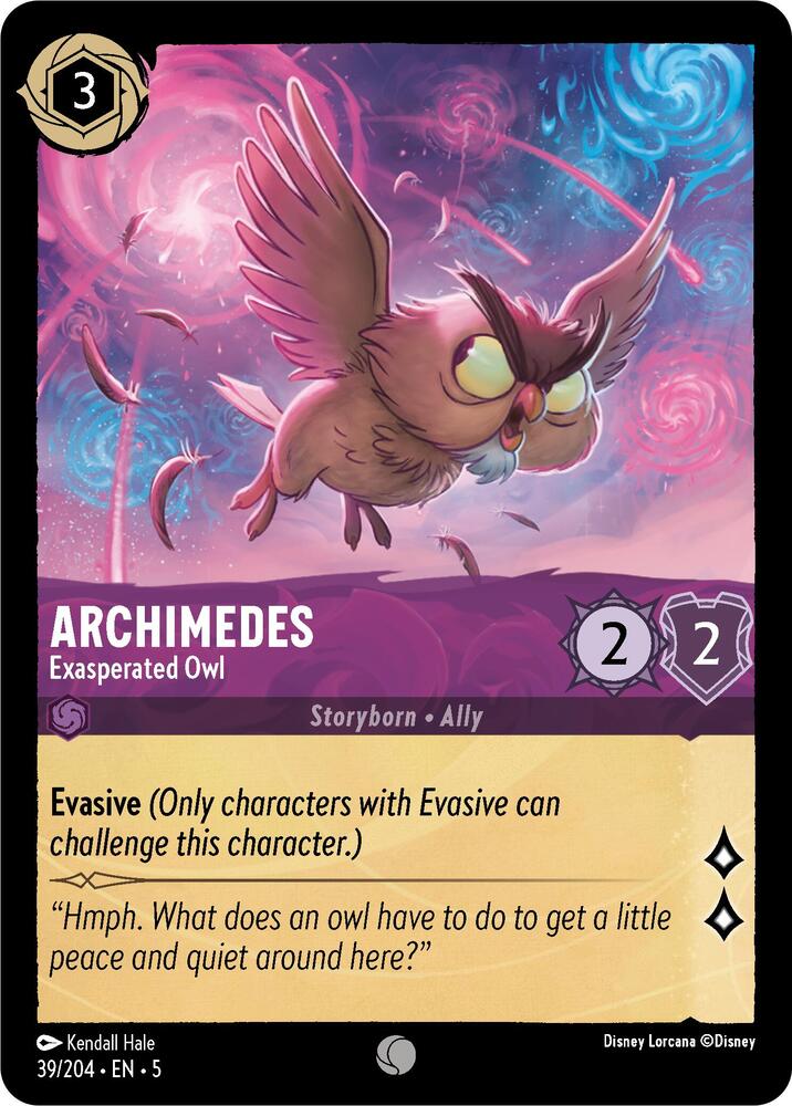 Archimedes - Exasperated Owl 39/204 card from Shimmering Skies