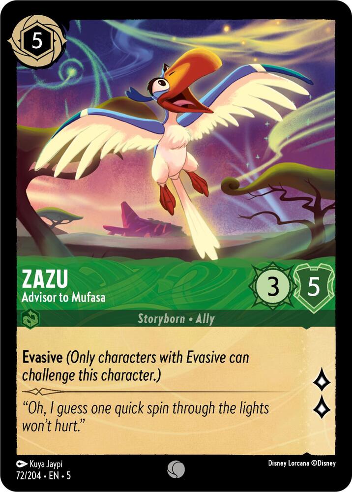 Zazu - Advisor to Mufasa 72/204 card from Shimmering Skies