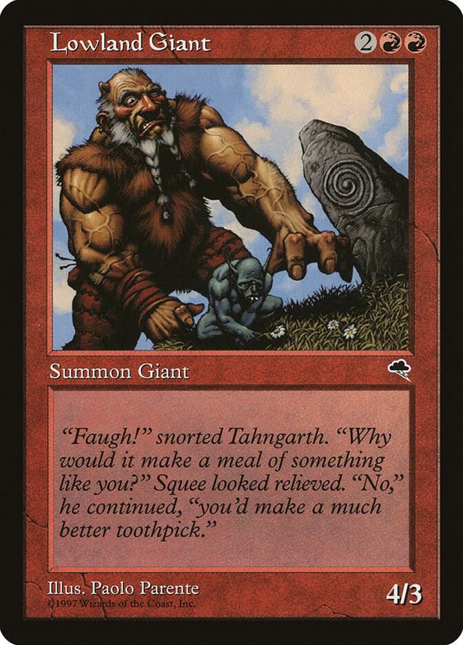 Lowland Giant 187 card from Tempest