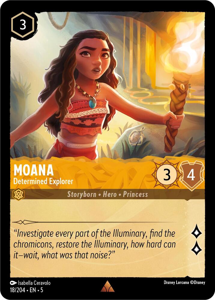 Moana - Determined Explorer 18/204 card from Shimmering Skies