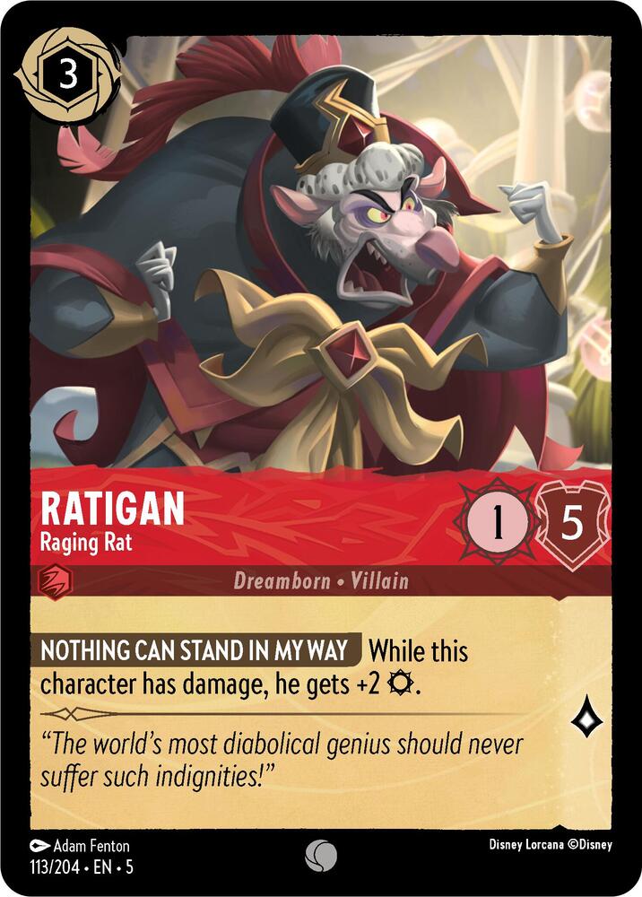 Ratigan - Raging Rat 113/204 card from Shimmering Skies